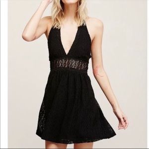 Open back halter black free people dress